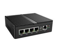 HKUXZR Micro Firewall Appliance, 4 Inter i226-V 2.5Gbe LAN Ports, Fanless Mini PC Celeron N100 Quad Core, Support AES-NI Barebone Router PC VPN 16GB 512GB