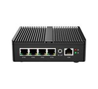 HKUXZR Micro Firewall Appliance, 4 Inter i226-V 2.5Gbe LAN Ports, Fanless Mini PC Celeron N5105 Quad Core, Support AES-NI Barebone Router PC VPN (NO RAD MO SSD)
