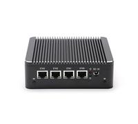 HKUXZR Micro Firewall Appliance, 4 Inter i226-V 2.5Gbe LAN Ports, Fanless Mini PC Pentium® Silver J5005 Processor Quad Core, Support AES-NI Barebone Router PC VPN DDR4 Msata 4GB RAM 128GB SSD