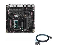 HKUXZR NAS Motherboard AMD, Firewall VPN Router Intel i5-12450H 8 core 12 Thread DIY 2xSFF-8643, 4 Port i226-V 2.5GbE LAN, 2xDDR5, 2*M.2 NVMe PCIE X4, 6*SATA3.0, HDMI2.0 DP USB4 Type-C, ITX 17x17CM.