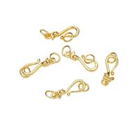 HKVTVCYPYA 10pcs 18K Gold Plated Brass S Hook Eye Clasp with Closed Jump Rings Connector for DIY Jewelry Making Accessories(18k Gold)