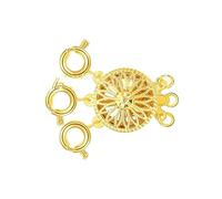 HKVTVCYPYA 10pcs Brass Necklace Layering Clasps Separator Multiple Strands Jewelry Connector Chain Extender for DIY Bracelet Making(Gold 3 Row)