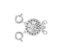 HKVTVCYPYA 10pcs Brass Necklace Layering Clasps Separator Multiple Strands Jewelry Connector Chain Extender for DIY Bracelet Making(Rhodium 2 Row)