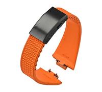 HKVTVCYPYA 11mm 12mm Fluoro Rubber Strap 35mm 40mm FKM Quick Release Folding Buckle Watch Band Compatible For PRX Series(Orange02,12mm)