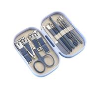 HKVTVCYPYA 14Piece Deluxe Manicure Pedicure Set Pink And Blue Stainless Steel Nail Scissors Clippers Ear Digging Spoon(SET110-Blue)