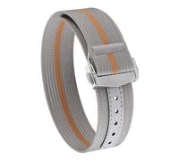 HKVTVCYPYA 20mm 22mm Watch Bracelet Canvas Nylon Patch Leather Strap Watchband Replacement Belts(Grey Gold,20mm)