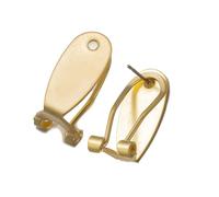 HKVTVCYPYA 20pcs Brass Gold Fingernail Earring Backs Post Hardware Converters Clip Base Studs for DIY Ear Jewelry Making Findings(Brass)