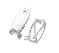 HKVTVCYPYA 20pcs Brass Gold Fingernail Earring Backs Post Hardware Converters Clip Base Studs for DIY Ear Jewelry Making Findings(Silver)