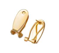 HKVTVCYPYA 20pcs Brass Gold Fingernail Earring Backs Post Hardware Converters Clip Base Studs for DIY Ear Jewelry Making Findings(Gold)