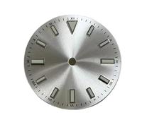 HKVTVCYPYA 28.5mm Watch Dial Stripe Nails Green Luminous Modified Accessories Compatible For NH35/8215/2836 Movement(Silver)