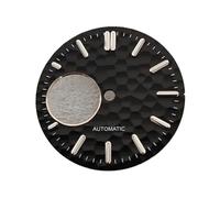 HKVTVCYPYA 28.5mm Watch Dial Texture Green Luminous Accessories Compatible for NH38 Movement(Black Silver Nail)