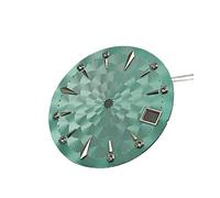 HKVTVCYPYA 29mm Watch Dial Radial Pattern With Diamond Scale Design Modified Accessories Compatible For NH35/NH36 Movement(Cyan silver nail)