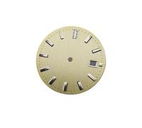 HKVTVCYPYA 32.5mm Watch Dial Vertical Line Texture Surface Single Calendar Date Accessories Compatible For NH35 Movement(Gold)