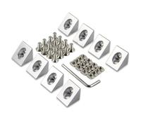 HKVTVCYPYA 40pcs 2020 Corner Bracket Set Aluminum Extrusion Profile For CNC 3D Printer(Silver)