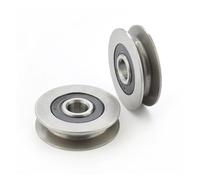 HKVTVCYPYA 4pcs/10pcs U groove pulley 12 * 50 * 13mm wire rope metal bearing steel wheel 12x50x13 mm hanging wheel(Slot radius 3mm-4pcs)