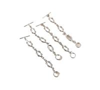 HKVTVCYPYA 4Pcs 14K Gold Plated Brass OT Clasp Closures with Extender Chains for DIY Necklaces Bracelet Anklet Jewelry Making(White Gold)