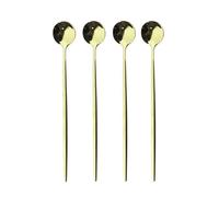 HKVTVCYPYA 8Pcs Rainbow Long Handled Stainless Steel Stir Spoon Teaspoons Juice Coffee Stirring Cutlery Ice Cream for Kitchen(Champagne)
