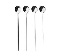 HKVTVCYPYA 8Pcs Rainbow Long Handled Stainless Steel Stir Spoon Teaspoons Juice Coffee Stirring Cutlery Ice Cream for Kitchen(Silver)