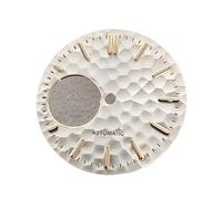 HKVTVCYPYA Geometric Personalized Watch Dial Green Luminous 28.5mm Watch Face Compatible for NH38 Movement(Silver-Gold Nial)