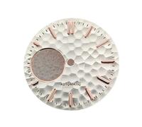 HKVTVCYPYA Geometric Personalized Watch Dial Green Luminous 28.5mm Watch Face Compatible for NH38 Movement(Silver-Rose Nial)