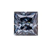 HKVTVCYPYA Gray Moissanite Loose Stone Princess Cut Gemstone Lab Created Heat Diamond For Charms Jewelry(9.5x9.5mm-5.0ct)