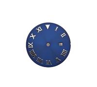 HKVTVCYPYA No Logo 24.2mm Watch Dial Mechanical BGW9 Luminous Compatible For NH05 NH06 Modification Parts For 31mm Case(Silver-Dark Blue)