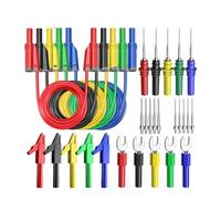 HKVTVCYPYA P1050B 4mm Banana Plug Multimeter Silicone Test Lead Kit With Piercing Probe + Alligator Clip + Spade Plug(30pcs Test Leads Kit)