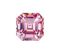 HKVTVCYPYA Pink Moissanite Diamond Asscher Cut Lab Created Gemstone For DIY Jewelry Rings Earrings Making(7x7mm-2.0ct)