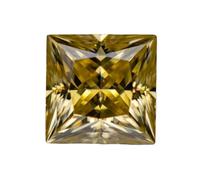 HKVTVCYPYA Princess Cut Moissanite Stone VVS1 Combination Chain Charms Beads For Advanced Jewelry Making Material(Lemon-yellow,7x7MM- 2CT)