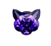 HKVTVCYPYA Purple Colors Lucky Cat Cut 5A Cubic Zirconia 7x7mm Gemstones For Jewelry Making(Purple Blue)