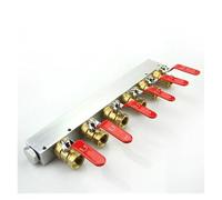 HKVTVCYPYA with Brass Ball Valves 1/2" BSP Female Solid Aluminum Pneumatic Manifold Air Distribution Block(1 in 6 Out)