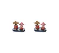 HKWFKAWA 2 set God of Fortune Figurine Home Decoration Spring Festival Fortune Trees Statue Type A