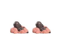 HKWFKAWA 2 set Little Ceramic Smiling Maitreya Happy Buddha Statue Figurine Ornaments C Type C