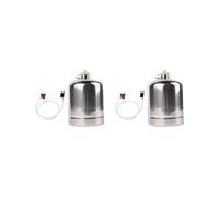 HKWFKAWA 2 set Stainless Steel Gas Bottle Inflatable Empty Refillable for Hiking Fishing 1.35L