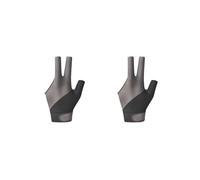 HKWFKAWA 2 set Three Fingers Billiard Glove Durable Elastic Glove for Games Indoor Practice Gray