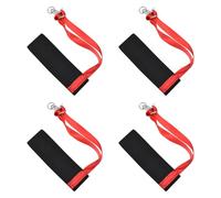 HKWFKAWA 4Pcs Sport Glove Straps with Metal Buttons for Winter Sports Outdoor Activities Women Red and Black