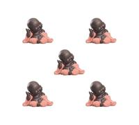 HKWFKAWA 5 set Little Ceramic Smiling Maitreya Happy Buddha Statue Figurine Ornaments B Type B