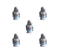 HKWFKAWA 5 set Little Ceramic Smiling Maitreya Happy Buddha Statue Figurine Ornaments D Type D
