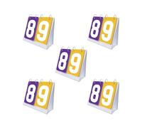 HKWFKAWA 5 set Sports Scoreboard 2 digits Table Score Flipper for Baseball Coaches Football Purple and Yellow 18.5x16 cm