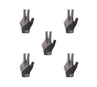 HKWFKAWA 5 set Three Fingers Billiard Glove Durable Elastic Glove for Games Indoor Practice Gray