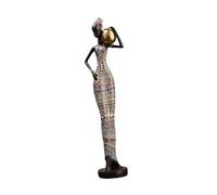 HKWFKAWA African Tribal Lady Statue Resin Craft Desktop Decoration for Bookshelf Desk Type B