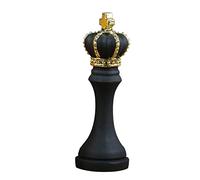 HKWFKAWA Chess Pcs Statue with Golden Paint Resin Gift for Desk Living Room Office Black King Shape
