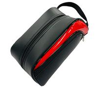 HKWFKAWA Golf Shoes Bag Deluxe Leather Outdoor Shoe Carry Bag Golf Gift for Men Women Red