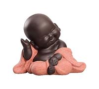 HKWFKAWA Little Ceramic Smiling Maitreya Happy Buddha Statue Figurine Ornaments B Type B
