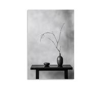 HKXXMTQMM Black And White Zen Still Life Painting for Minimalist Home Decor Contemporary Hanging Wall Art - Decorative Mural Design24x36inch(60x90cm)