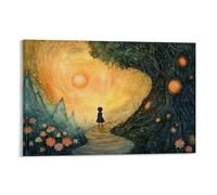 HKXXMTQMM Childrens Art- The Magical Companions Journey Contemporary Hanging Wall Art - Decorative Mural Design24x36inch(60x90cm)