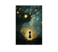 HKXXMTQMM Childrens Art- Whispers of The Imaginary Friends Contemporary Hanging Wall Art - Decorative Mural Design24x36inch(60x90cm)