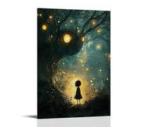 HKXXMTQMM Childrens Art- Whispers of The Imaginary Friends Contemporary Hanging Wall Art - Decorative Mural Design24x36inch(60x90cm)