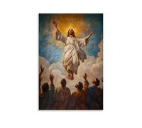 HKXXMTQMM Christian Mural- Ascension of Christ - Rising to Heaven in Glory Contemporary Hanging Wall Art - Decorative Mural Design08x12inch(20x30cm)
