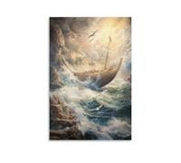 HKXXMTQMM Christian Mural - Noahs Ark- Covenant in The Storm Contemporary Hanging Wall Art - Decorative Mural Design16x24inch(40x60cm)